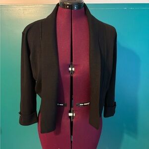 Premise Black Blazer Cardigan Sweater with Shawl Collar